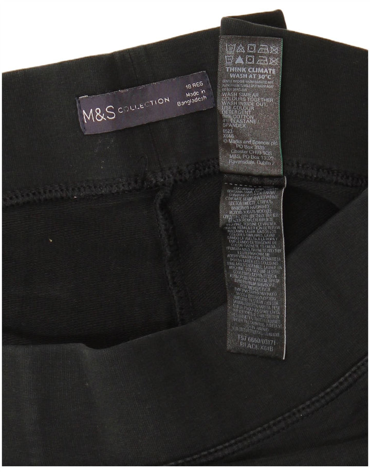 MARKS & SPENCER Damen Leggings UK 18 XL Schwarz Baumwolle
