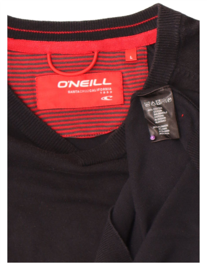 O'Neill Herren-Pullover mit V-Ausschnitt, groß, aus schwarzer Baumwolle