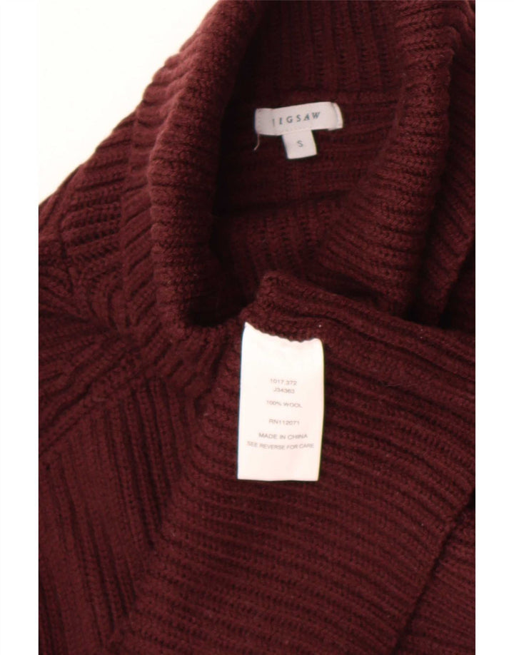 Jigsaw Damen-Pullover mit Rollkragen, Gr. 10, klein, Burgunderrot, Wolle