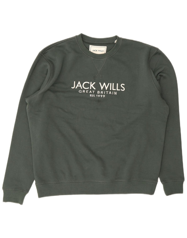 Jack Wills Herren-Sweatshirt mit Grafik, XL, Khaki, Baumwolle