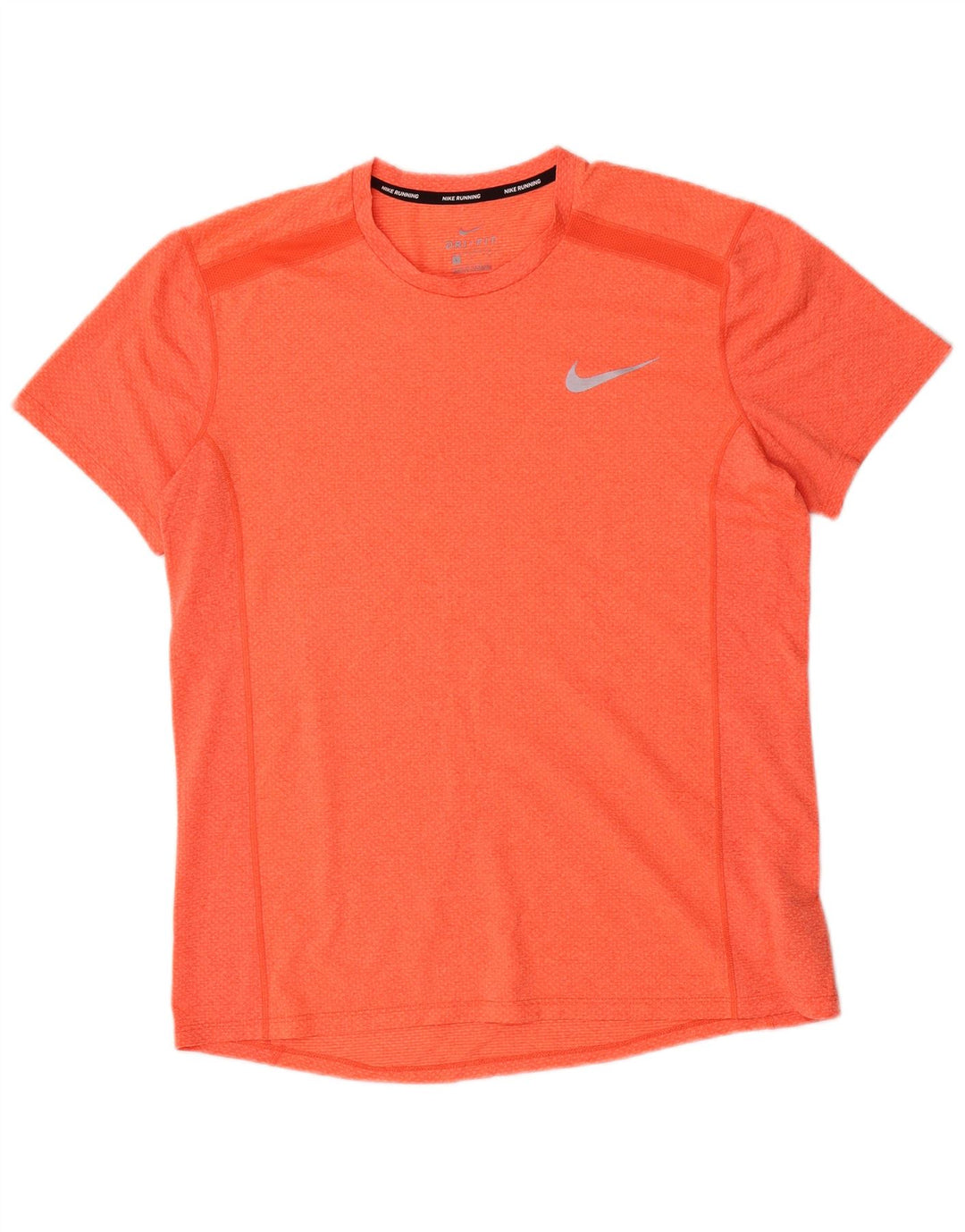 Nike Herren-Lauf-T-Shirt mit Grafik, kurzärmelig, groß, orangefarbenes Polyester