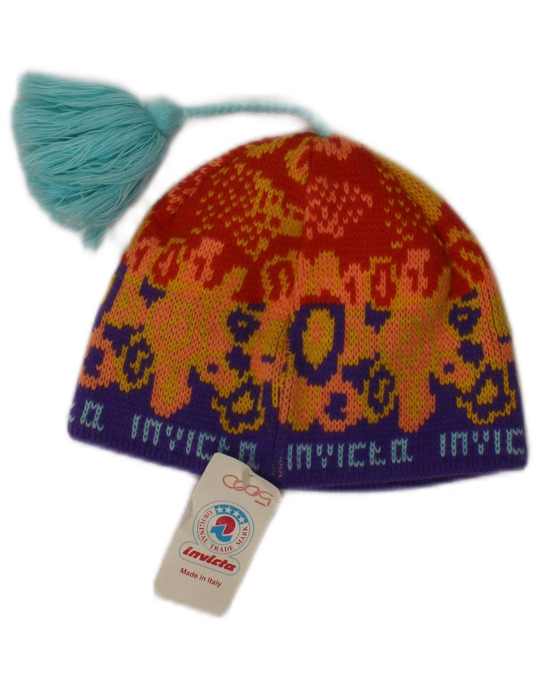 Invicta Womens Graphic Knit Bommelmütze Einheitsgröße Orange Acryl
