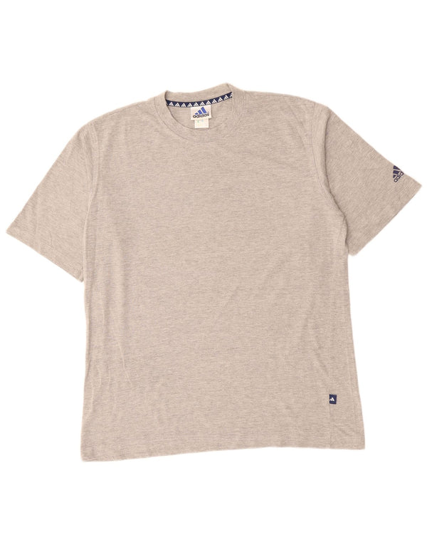 ADIDAS Herren T-Shirt Top UK 44/46 XL Graue Baumwolle