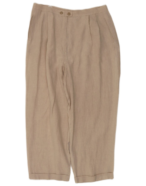 Marks & Spencer Damen-PEGged-Cropped-Hose UK 18 XL W32 L25 Beige Leinen