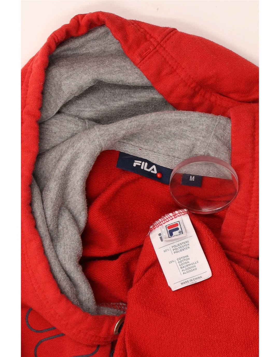 Fila Damen-Kapuzenpullover mit Grafik, UK 14, Mittelrot, Polyester
