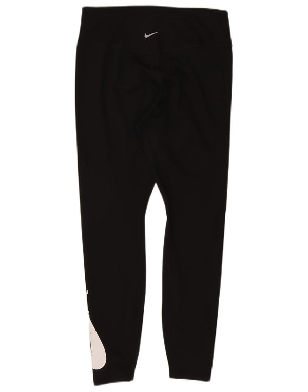 Nike Damen Dri Fit Graphic Leggings UK 14 Large Schwarz Polyester