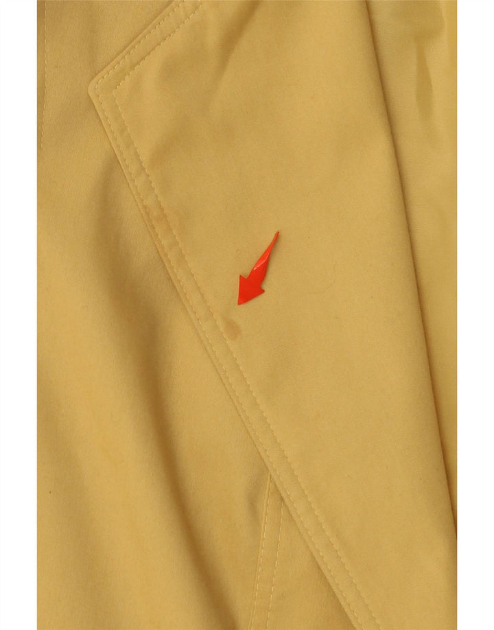 Hucke Damen Crop 3-Knopf-Blazerjacke EU 42 Große gelbe Baumwolle