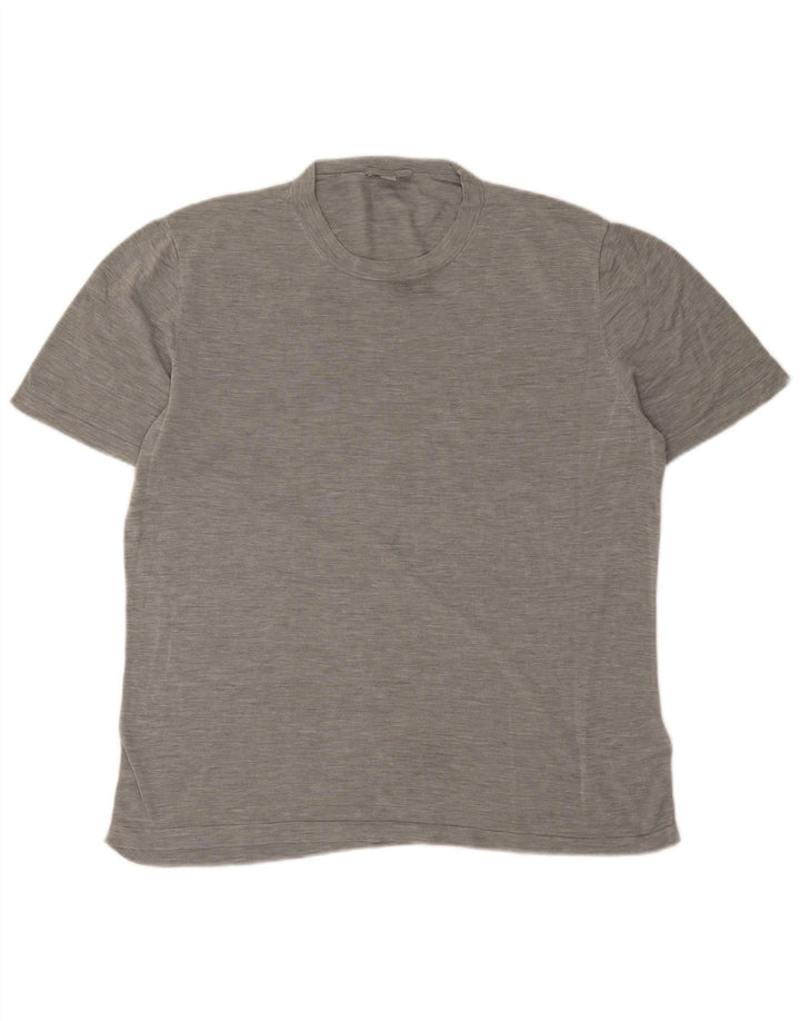 Cos Herren-T-Shirt-Oberteil, groß, grau gesprenkelte Baumwolle