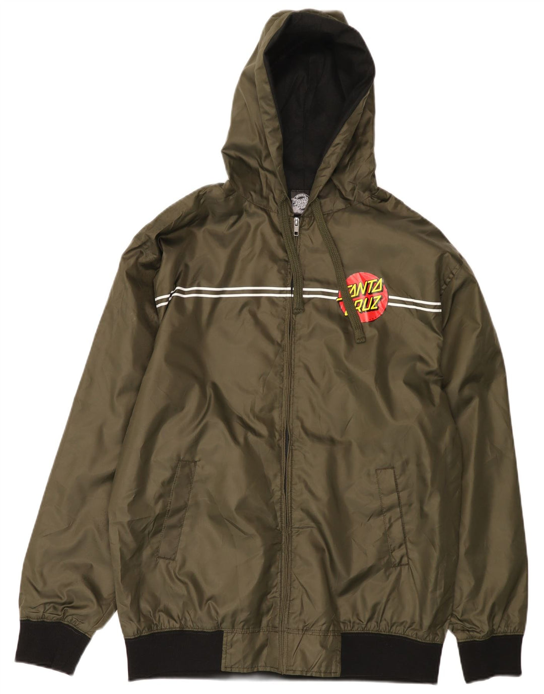 Santa Cruz Herren-Bomberjacke mit grafischer Kapuze, UK 40, Größe L, Khaki, Polyester