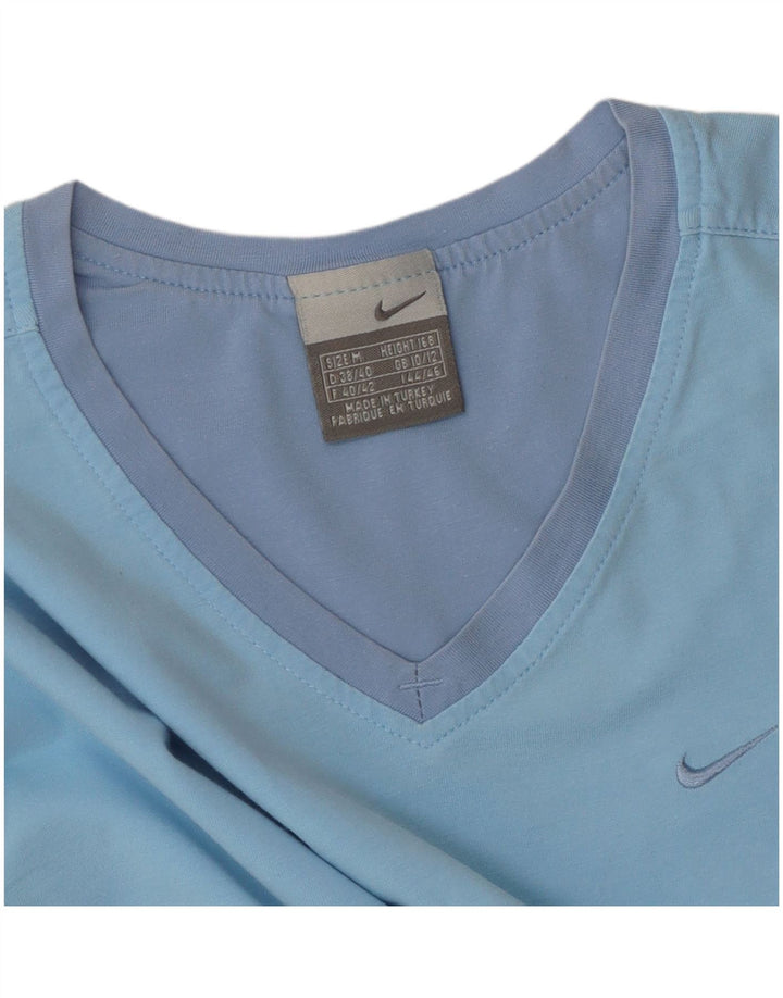 NIKE Damen T-Shirt Top UK 10/12 Mittelblau