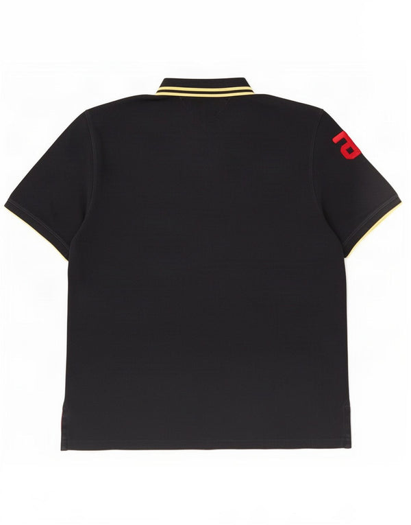 Tommy Hilfiger Herren-Poloshirt mit Grafik, 2XL, schwarz gestreift, Baumwolle