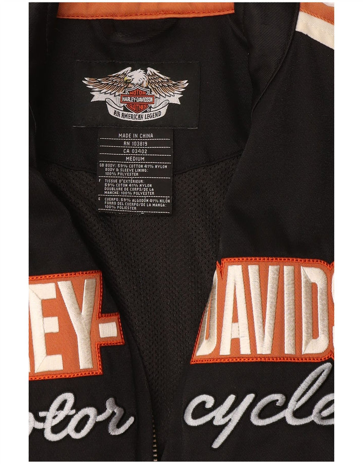 Harley Davidson Damen-Trainingsanzug-Top-Jacke, UK 14, Mittelschwarz, Farbblock