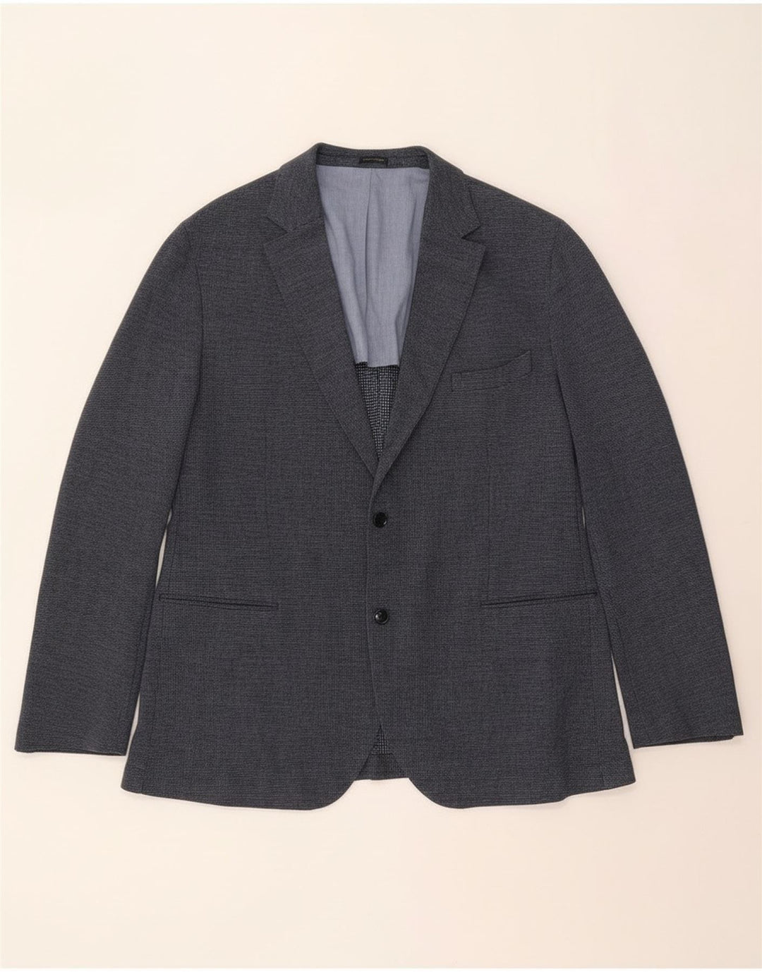 Massimo Dutti Herren-Blazer mit 2 Knöpfen, EU 58, 2XL, marineblaue Baumwolle