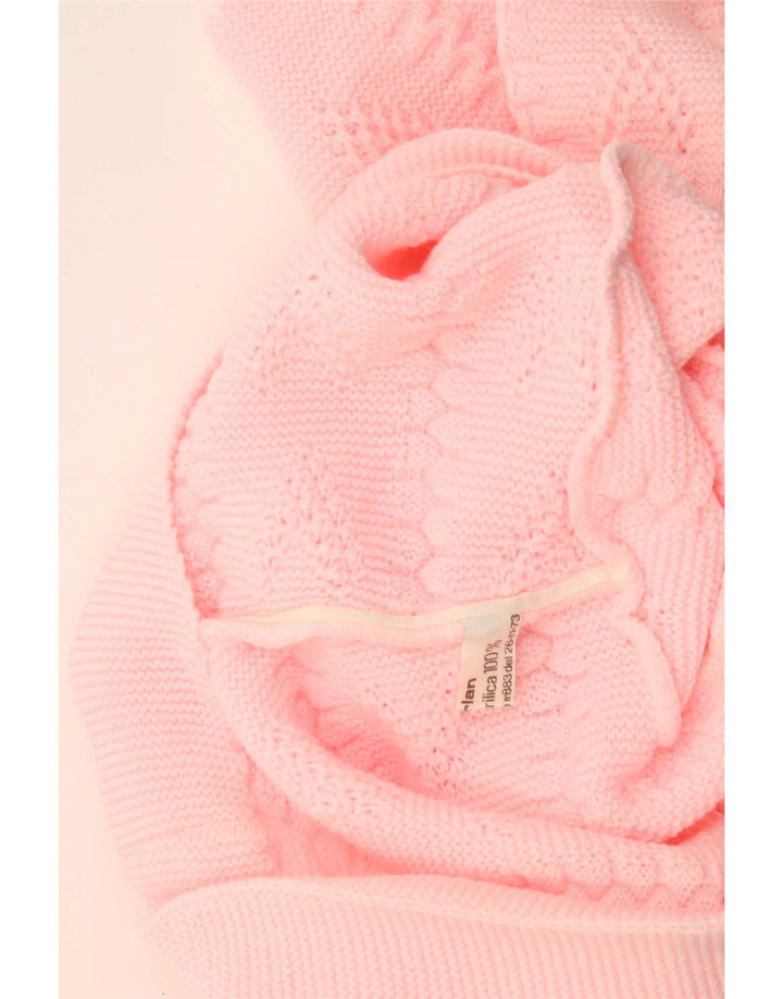 Vintage Damen Cardigan Pullover UK 14 Mittelrosa Acryl