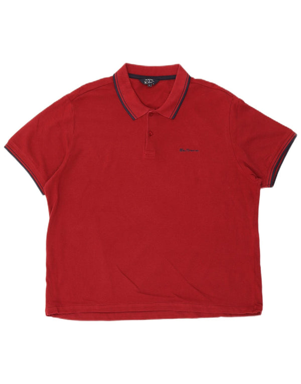 Ben Sherman Herren Poloshirt XL Burgund Baumwolle