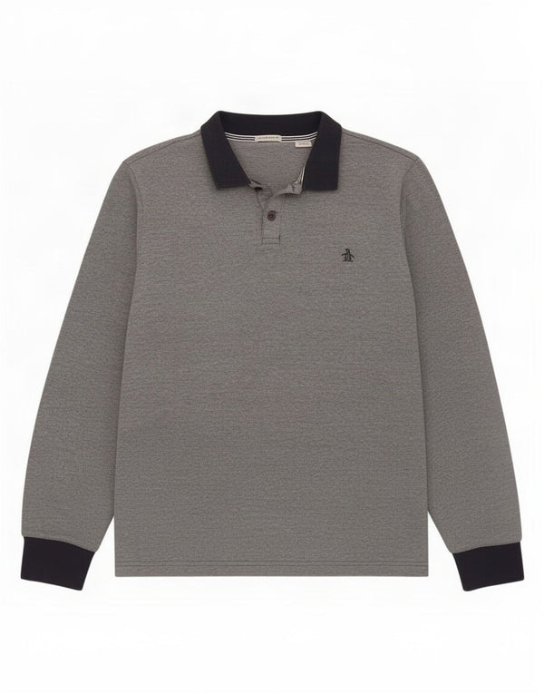 Penguin Herren Heritage Langarm-Poloshirt, mittelgroß, Marineblau, klassisch