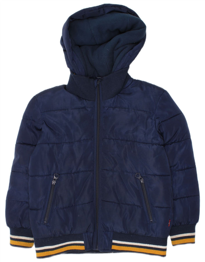 Levi's Jungen wattierte Jacke mit grafischer Kapuze, 7–8 Jahre, marineblaues Polyester