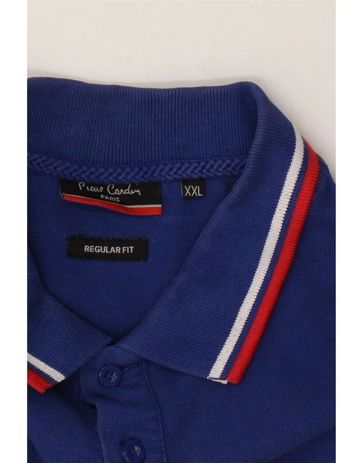 PIERRE CARDIN Mens Regular Fit Polo Shirt 2XL Blue Vintage Pierre Cardin and Second-Hand Pierre Cardin from Messina Hembry 