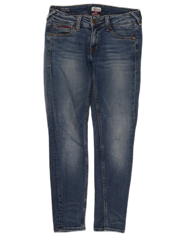 Tommy Hilfiger Damen-Jeans mit niedriger Taille, Röhrenjeans, W27, L25, blaue Baumwolle