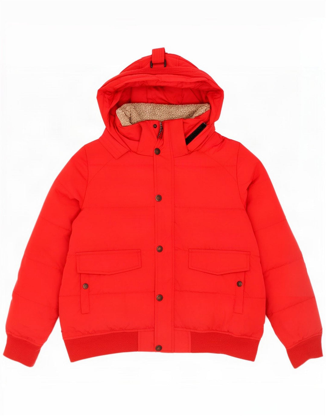Canadiens Mädchen-Kapuzenjacke, gepolstert, 13–14 Jahre, rotes Polyester