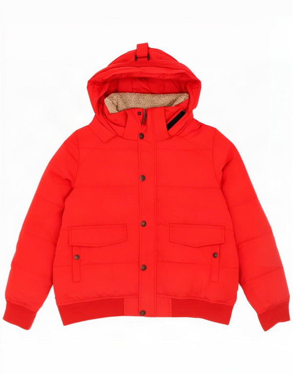 Canadiens Girls Hooded Padded Jacket 13-14 Years Red Polyester
