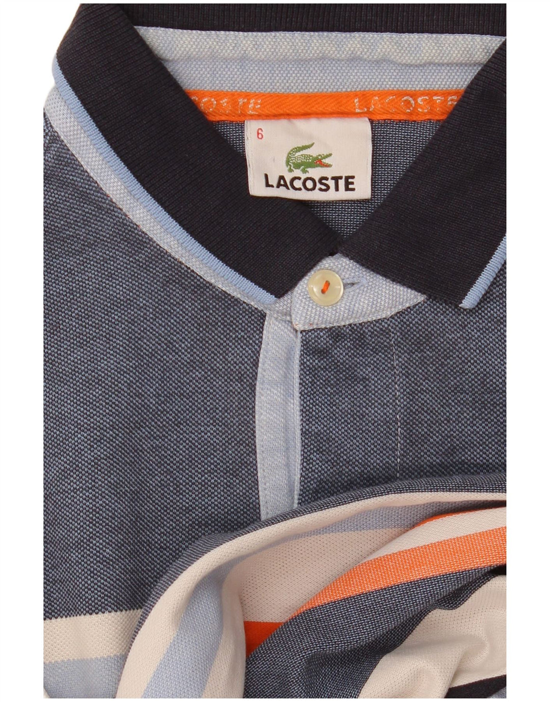 Lacoste Herren-Poloshirt, Größe 6 XL, blauer Farbblock