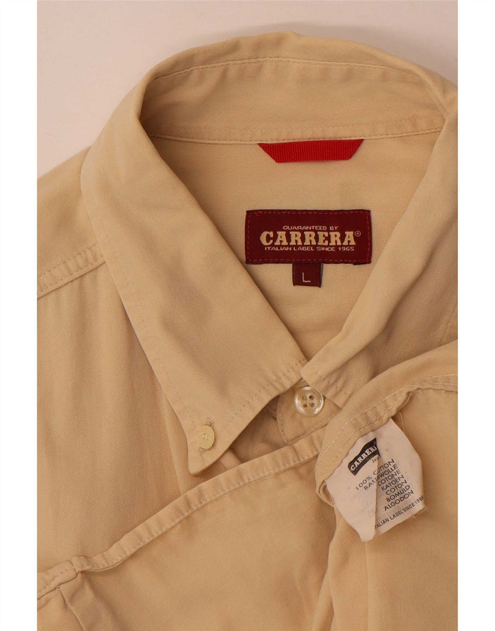 Carrera Herrenhemd Large Beige Cotton