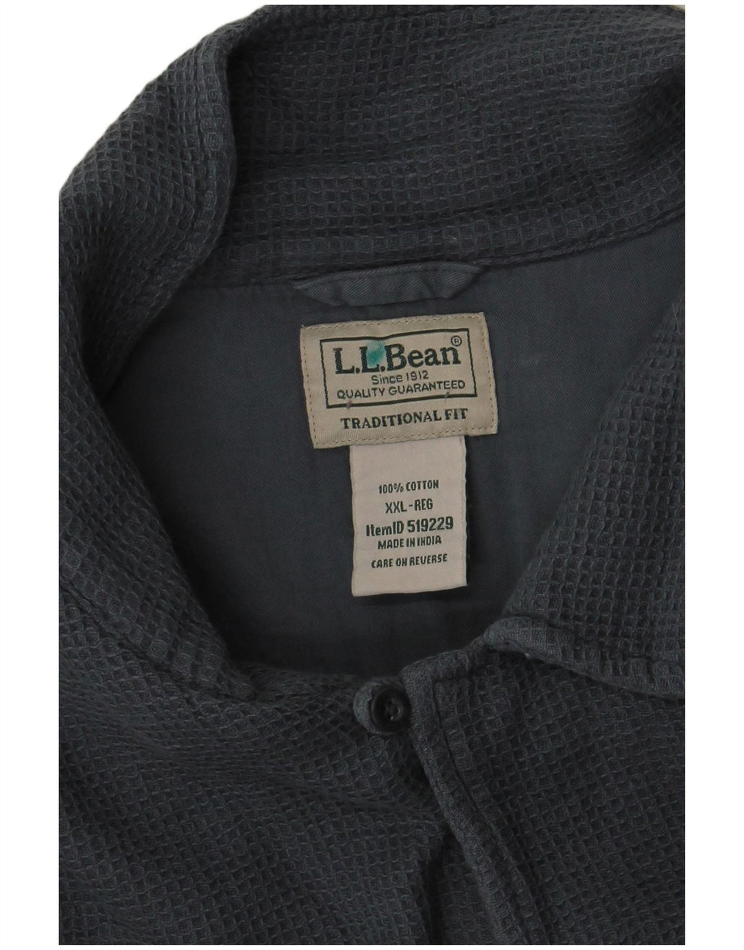 L.L.Bean Herren-Hemd mit traditioneller Passform, kurzärmelig, 2XL, grüne Baumwolle