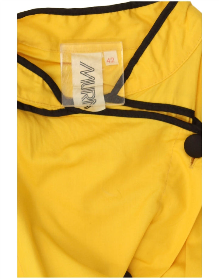 Vintage Damen Ärmelloses Etuikleid IT 42 Mittelgelb