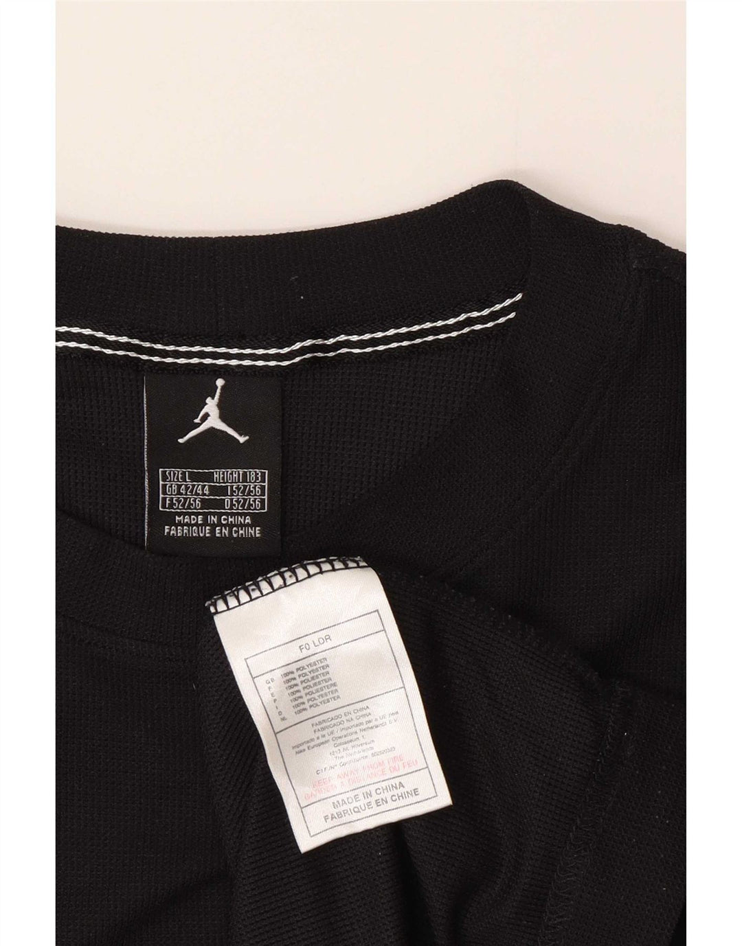 Jordan Herren Graphic Top Langarm UK 42/44 Large Schwarz Polyester