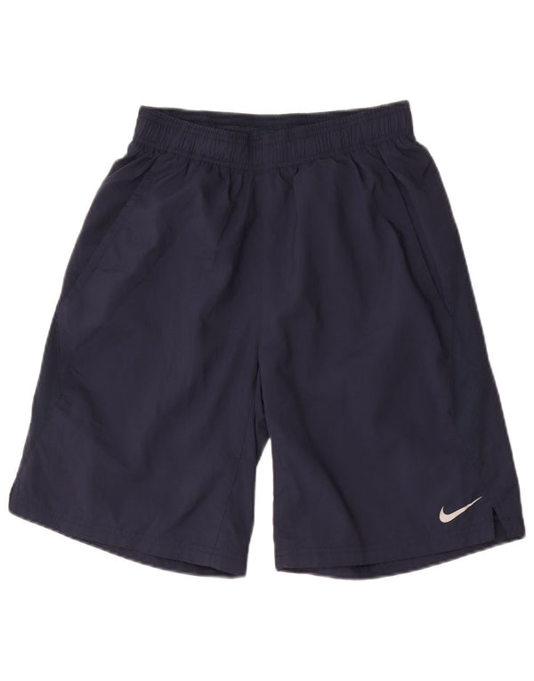 Nike Dri Fit Sportshorts für Jungen, 12–13 Jahre, groß, marineblaues Polyester