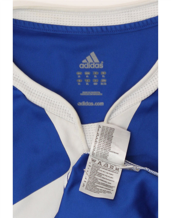 Adidas Herren Grafik T-Shirt Top XL Blau Colourblock Polyester