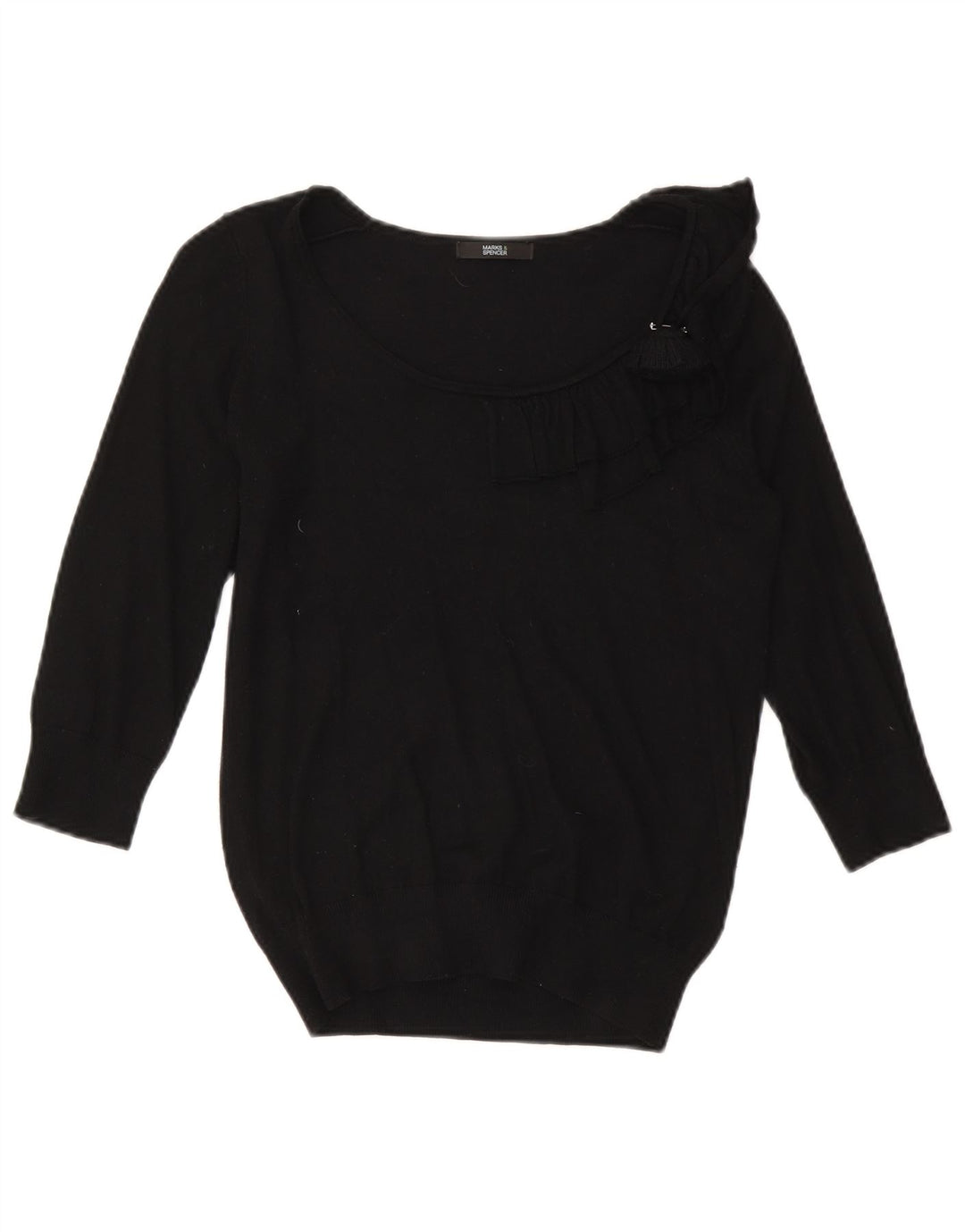 Marks & Spencer Damen-Pullover mit U-Boot-Ausschnitt, Gr. 10, Schwarz
