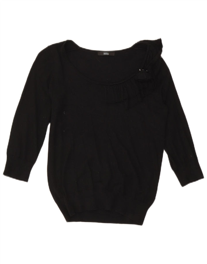Marks & Spencer Damen-Pullover mit U-Boot-Ausschnitt, Gr. 10, Schwarz