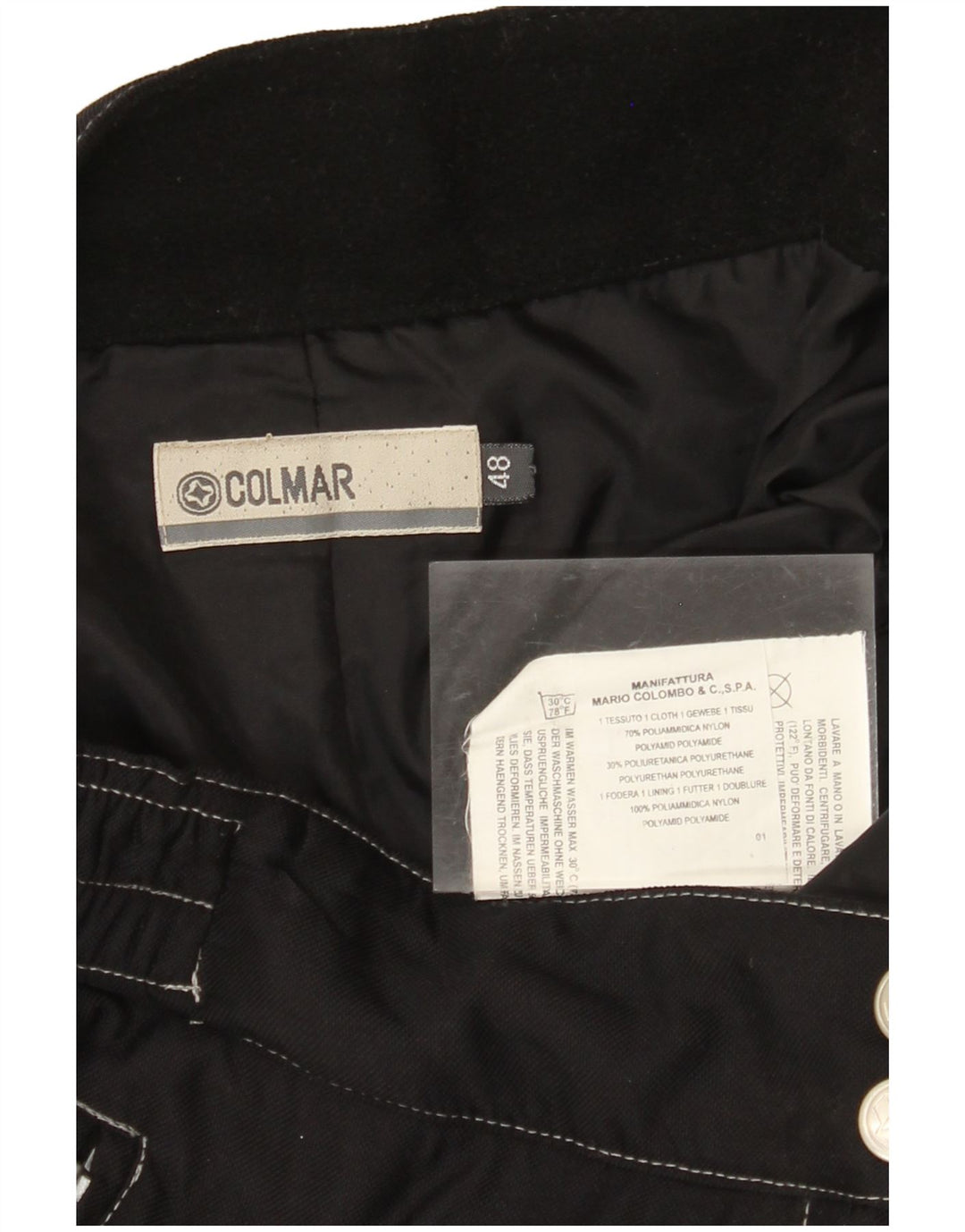 COLMAR Gerade Herren-Windbreaker-Hose IT 48 Medium W32 L31 Schwarz