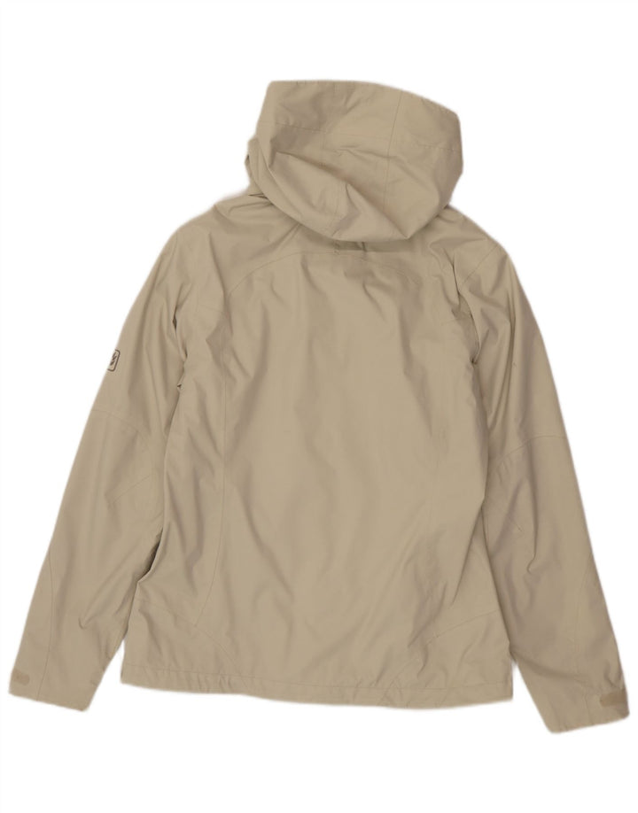 Jack Wolfskin Damen Regenjacke mit Kapuze UK 8/10 Small Beige Polyamid