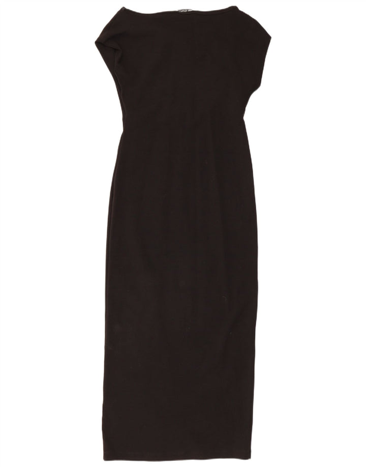 Zara Damen Maxikleid UK 14 Große schwarze Baumwolle