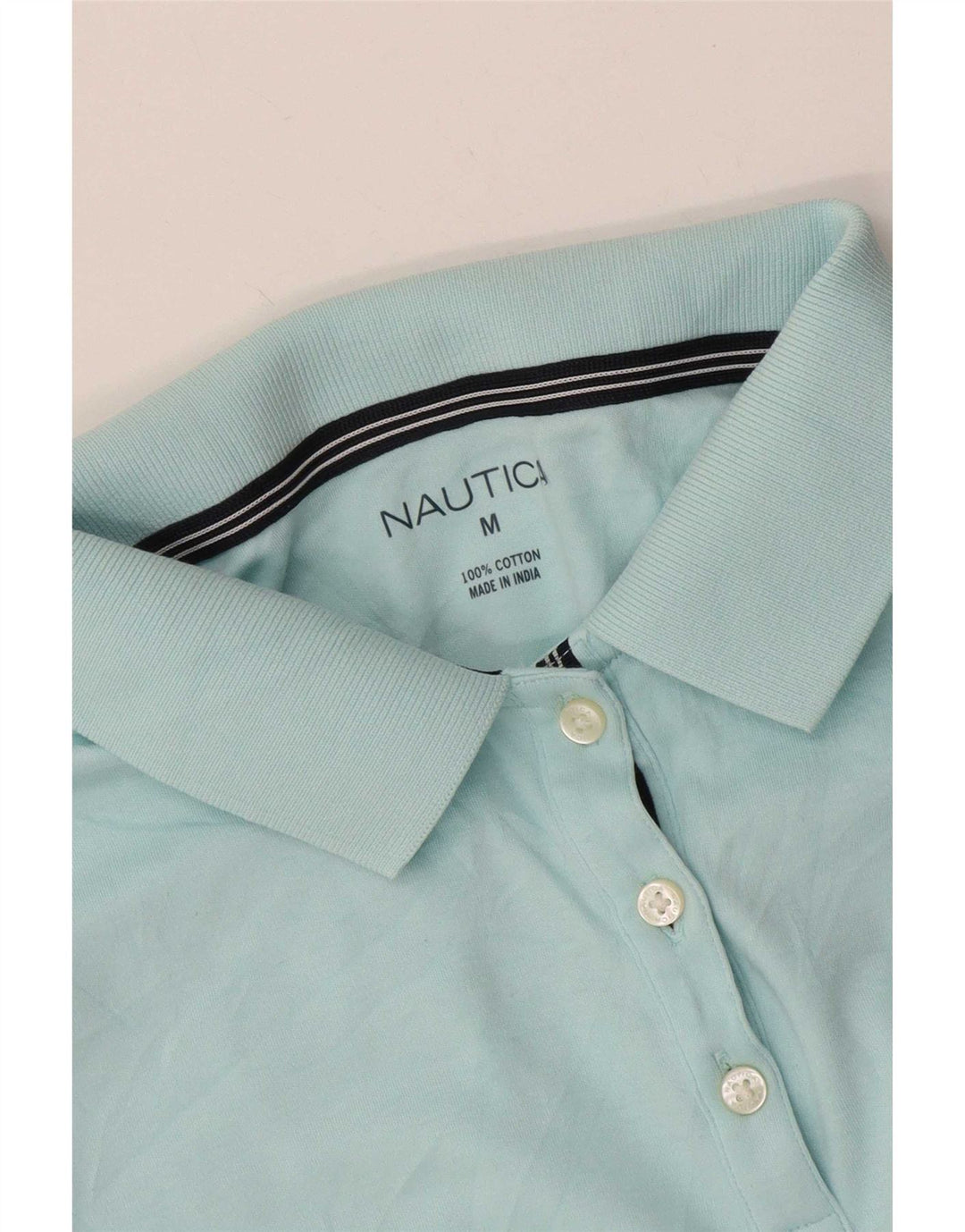 Nautica Damen Poloshirt UK 14 Mittelblaue Baumwolle