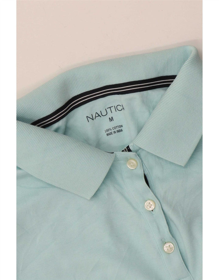 Nautica Damen Poloshirt UK 14 Mittelblaue Baumwolle