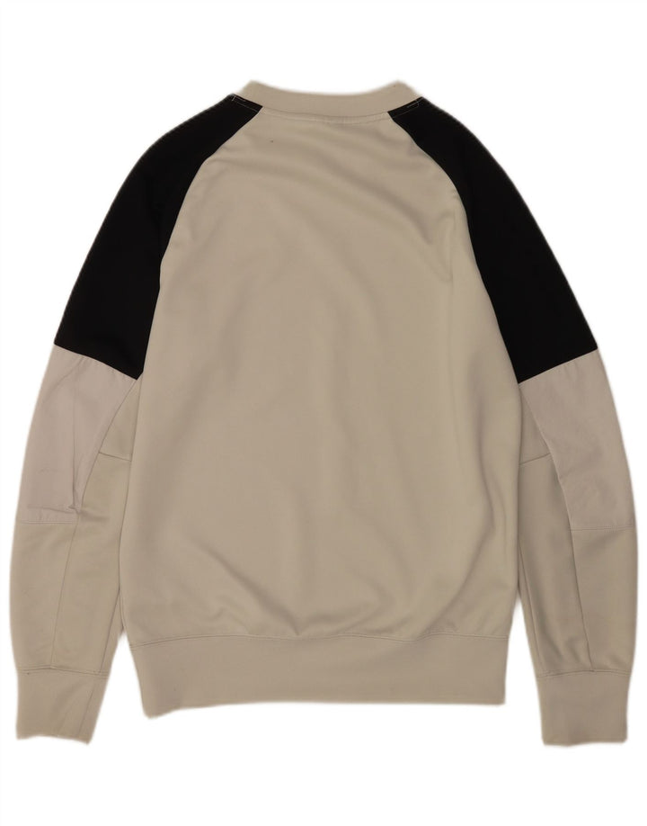 Nike Herren-Sweatshirt mit Grafik, klein, graues Farbblock-Polyester