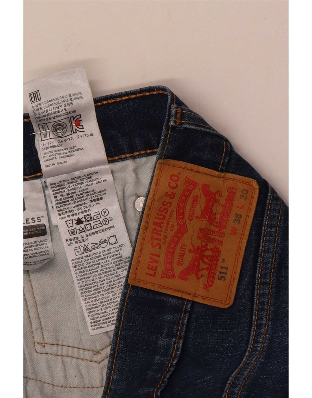 Levi's Herren 511 Slim Jeans W36 L30 Blaue Baumwolle