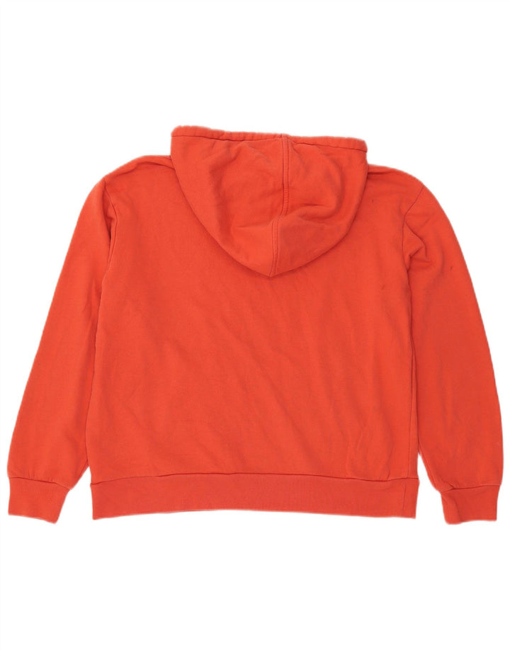 Marks & Spencer Damen Übergroßer Kapuzenpullover UK 12 Mittelorange Baumwolle
