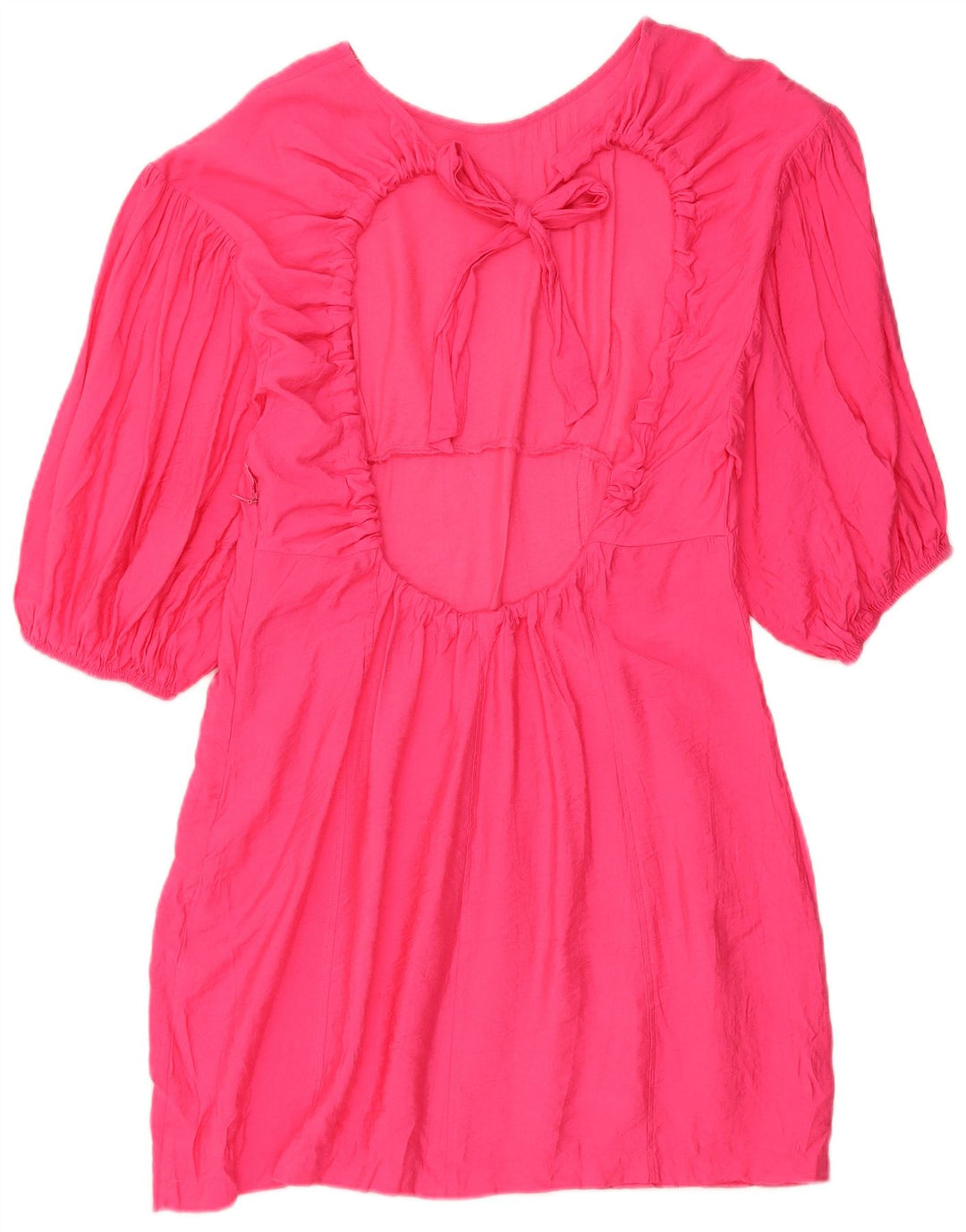 Zara Damen A-Linien-Kleid UK 14 Large Rosa Viskose