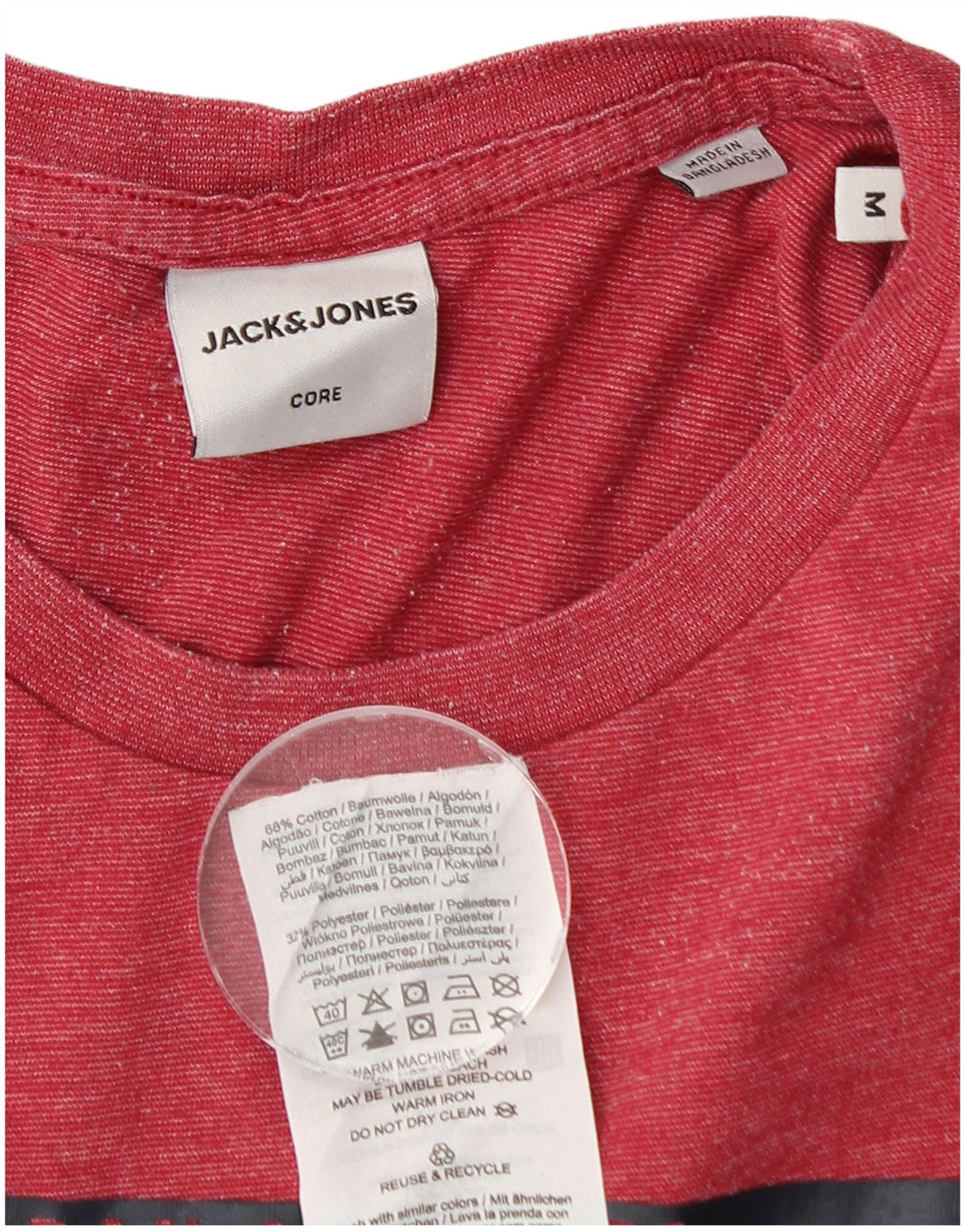 Jack & Jones Herren Grafik-T-Shirt-Oberteil aus mittelrot gesprenkelter Baumwolle