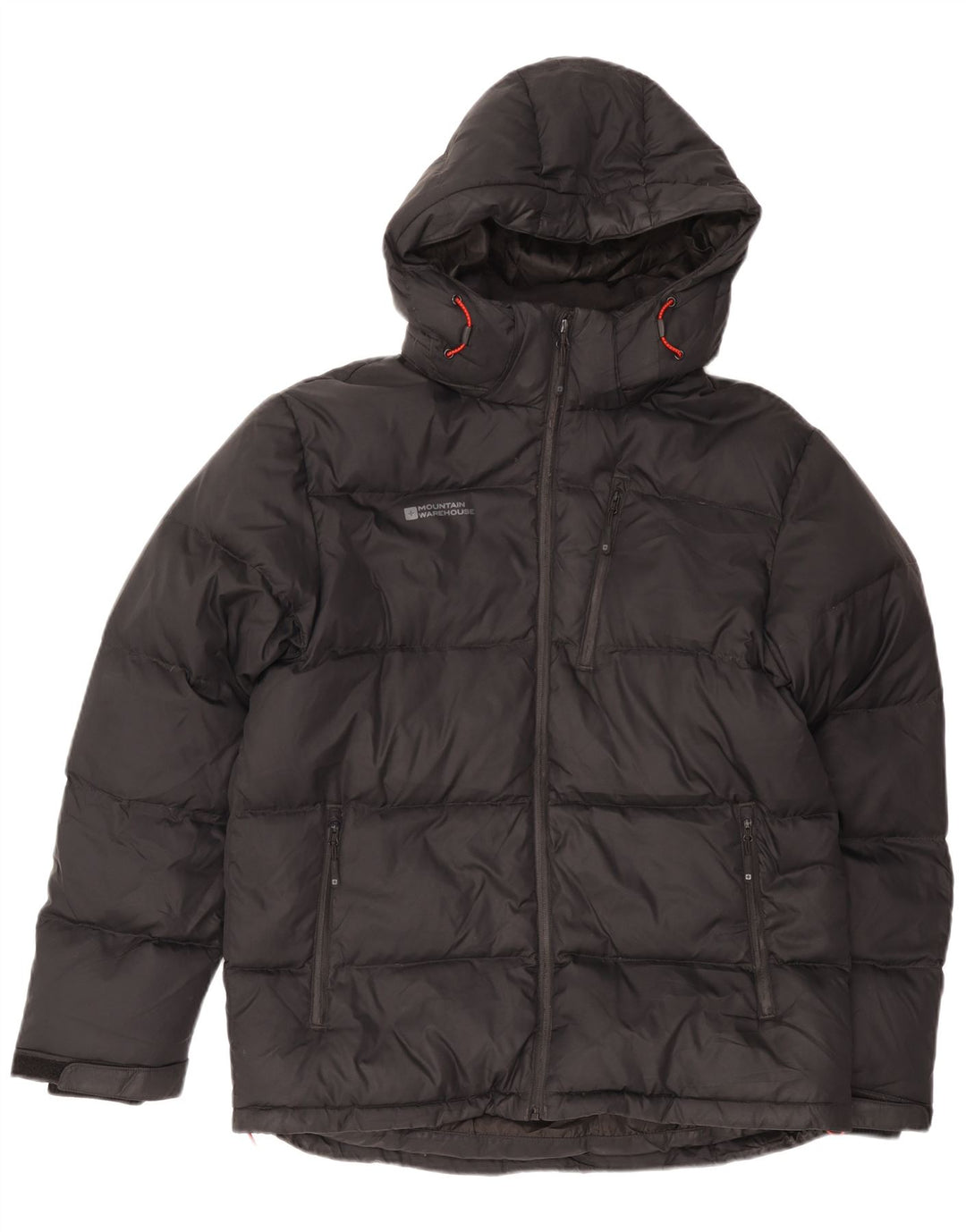 Mountain Warehouse Wattierte Herrenjacke mit Kapuze, UK 38, Mittelschwarzes Nylon