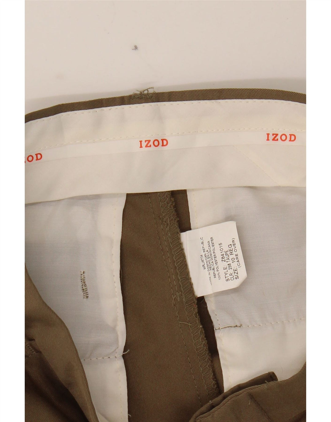 IZOD Boys Straight Chino Trousers 9-10 Years W24 L24 Brown Polyester Vintage Izod and Second-Hand Izod from Messina Hembry 