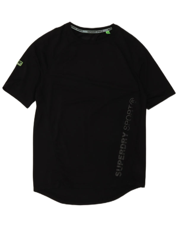 Superdry Herren Lash Graphic T-Shirt Top Small Schwarz Polyester