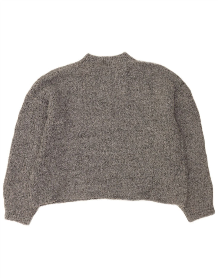 Marks & Spencer Damen-Pullover in Übergröße mit Rundhalsausschnitt, Gr. 14, Mittelgrau