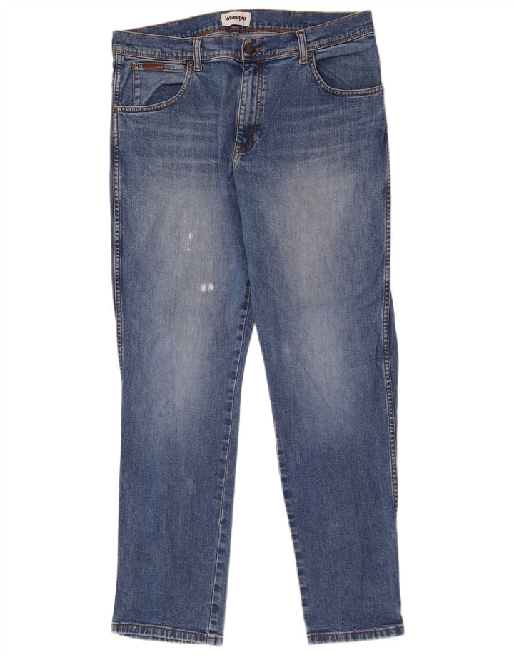 Wrangler Herren Texas Slim Jeans W36 L32 Blaue Baumwolle