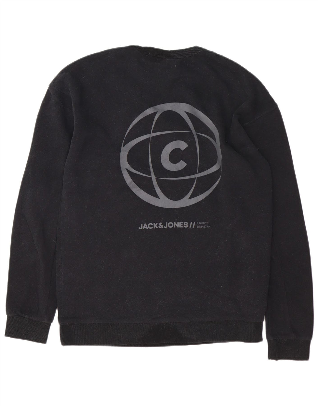 JACK & JONES Herren Core Graphic Sweatshirt Pullover Large Schwarz Baumwolle